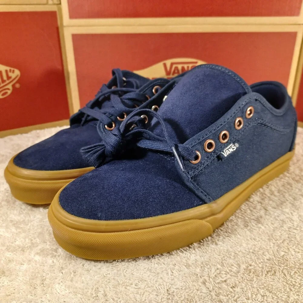Vans Men's 4.5/Women's 6 Skate Chukka Low Pro Blue Denim/Suede Dark Gum